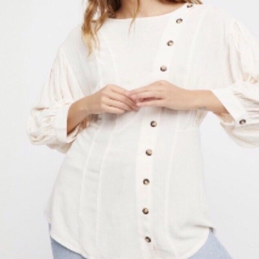 (A11) Free People Get Together Tunic Ivory, Size XS, NEW‎